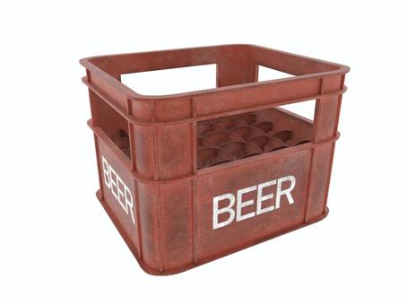 赤色のビールケース ビールケース,ケース,ビール箱,入れ物,3d,cg,汚れ,赤のイラスト素材