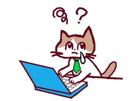 パソコンの仕事で困っている猫 パソコンの仕事で困っている猫 パソコン,仕事,業務,難しい,はかどらない,終わらない,焦る,困る,顔,表情のイラスト素材