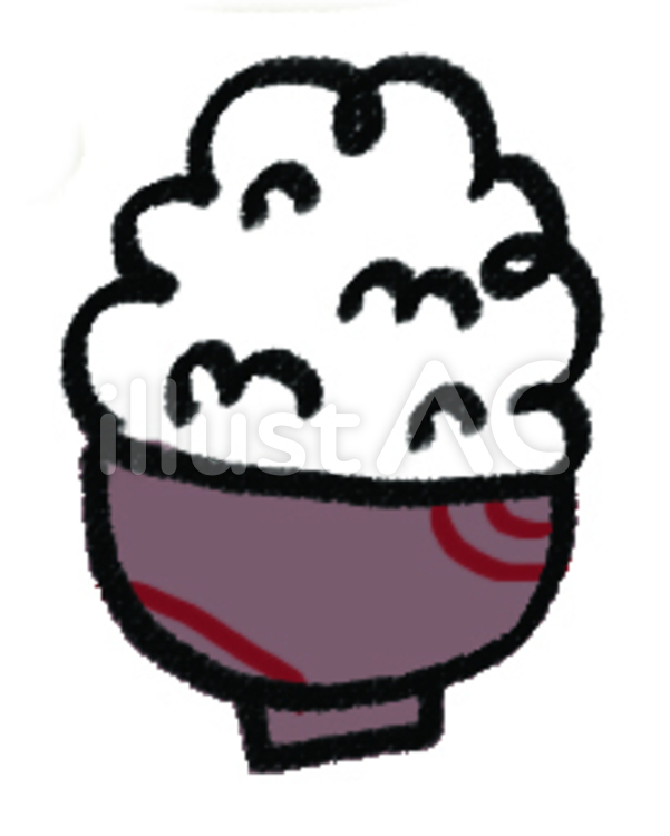 お茶碗でごはん ご飯,米,白米のイラスト素材