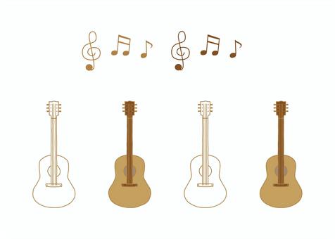 Illustration, instrumen, gitar, akogi, 