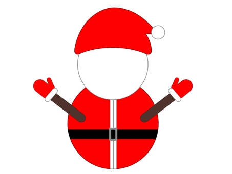 雪だるまサンタ(顔なし)(顔ハメ用) 顔ハメ,雪だるま,サンタクロース,スノーマン,メリークリスマス,クリスマス,12月,冬,顔出し,かわいいのイラスト素材