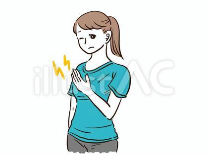 胸が張って痛い女性