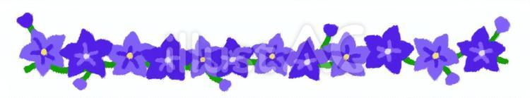 ずらっと並んだ手描きの桔梗の花のライン 桔梗,ライン,花のイラスト素材