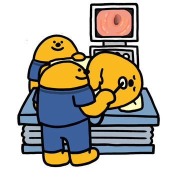 胃カメラくん 医療,病院,患者,治療,検査,胃カメラ,内視鏡,胃癌,胃潰瘍のイラスト素材