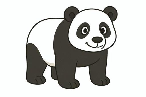 パンダのアニメ風イラスト