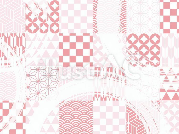 色々な和柄の背景　ピンク　筆 背景,ピンク,紅白のイラスト素材