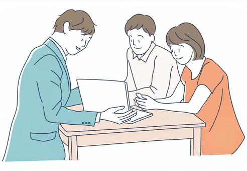 Illustration of business negotiation, JPG, PNG and AI Illustration of business negotiation, discuss, presentation, a proposal, JPG, PNG and AI