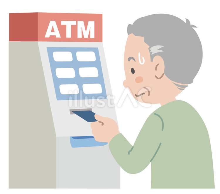 ATM・振込詐欺のイラスト atm,振り込み,詐欺のイラスト素材