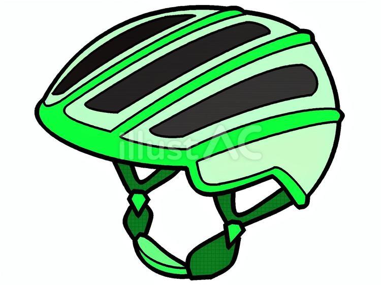 自転車用のヘルメットのアイコン『緑』 ヘルメット,自転車,装備のイラスト素材