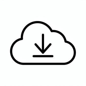 クラウド、ダウンロードのアイコン アイコン,単品,モノクロ,ベクター,クラウド,ダウンロード,テクノロジー,itのイラスト素材