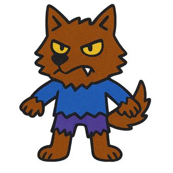 ポップな狼男のイラスト