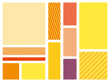 ちぎり紙風色々四角形フレームセット02 フレーム,背景枠,飾り枠,囲み,囲み枠,四角,ちぎり絵,味がある,色々,カラフルのイラスト素材