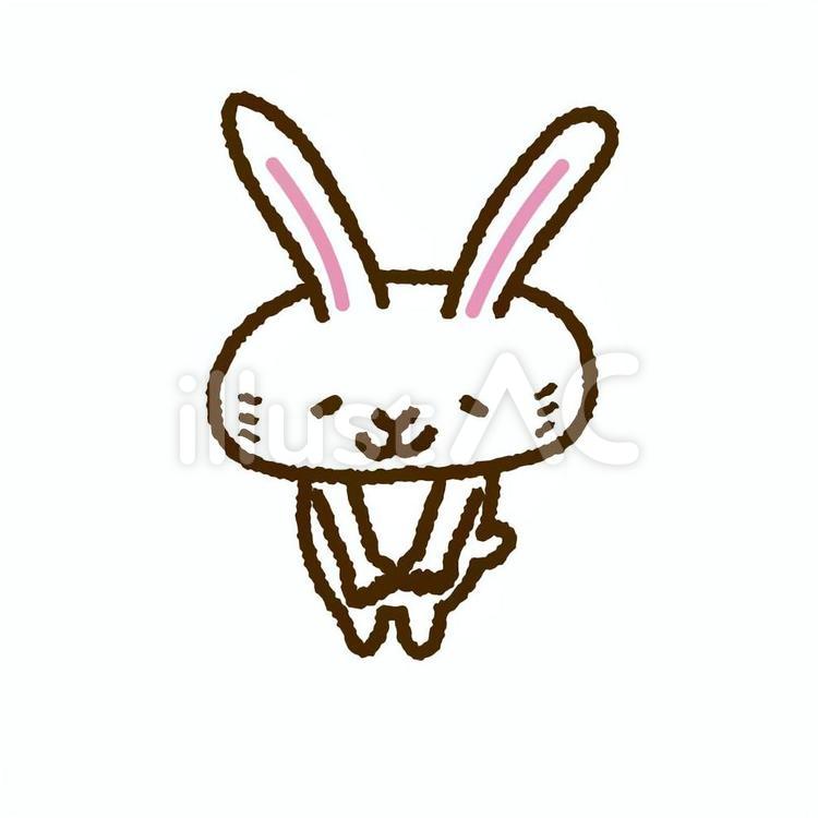 ウサギキャラシリーズ　ありがとうさぎ うさぎ,卯,お辞儀のイラスト素材