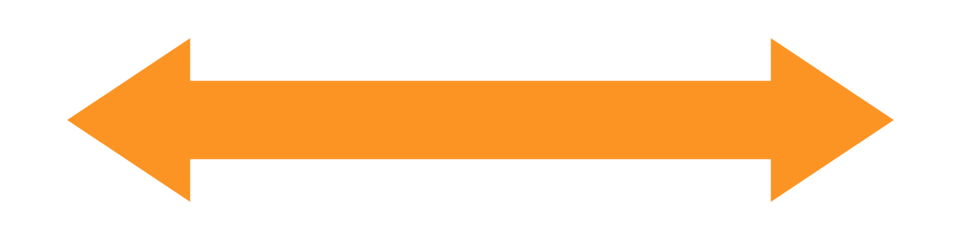 オレンジの両矢印 両矢印,オレンジ,矢印,両方,シンプル,単体,アイコン,幅,間隔,左右のイラスト素材