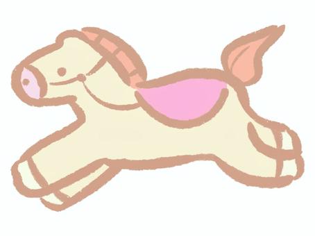 馬のゆるいイラスト_01 馬,動物,手描き,カット,挿絵,挿画,可愛い,全身,干支,十二支のイラスト素材