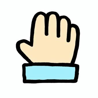 手を挙げる 手,挙手,はい,パー,手のひらのイラスト素材