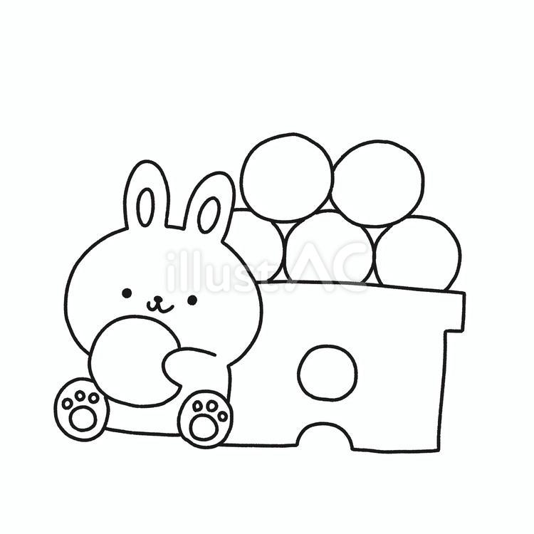 うさぎと月見団子 お月見,十五夜,団子のイラスト素材