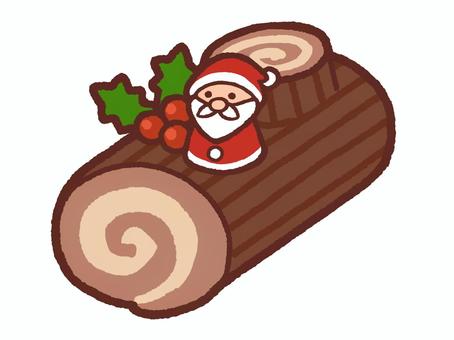 ブッシュドノエル ブッシュドノエル,ビュッシュドノエル,ブッシュ・ド・ノエル,クリスマス,クリスマスケーキ,ケーキ,チョコレートケーキ,チョコケーキ,チョコレート,チョコクリームのイラスト素材