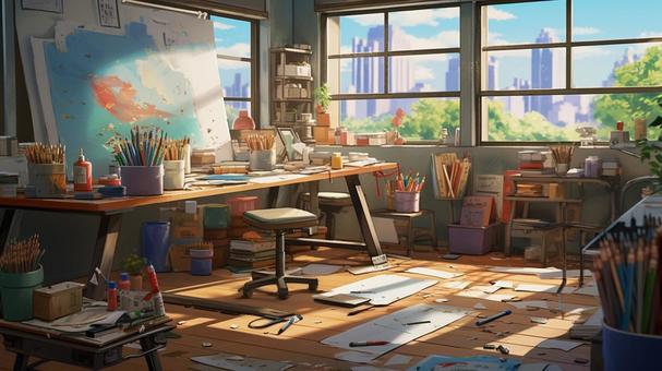 my atelier, watercolor painting, classroom, art studio, JPG