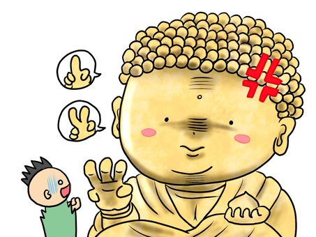 仏の顔も三度まで文字なし分 仏,神様,大仏,怒る,青ざめるのイラスト素材