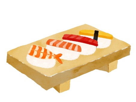 watercolor style sushi icon, , JPG and PNG