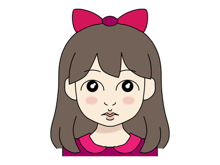 リボンのお嬢様 女の子,キャラクター,アニメ風,美少女,萌え,リボン,ポートレート,顔,表情,少女のイラスト素材