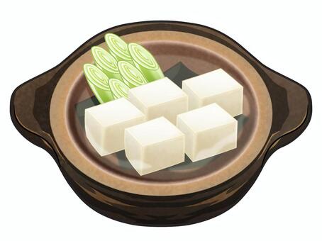 湯豆腐 湯豆腐,ネギ,鍋,昆布,和食,食事,食品,食料,絹ごし豆腐,土鍋のイラスト素材