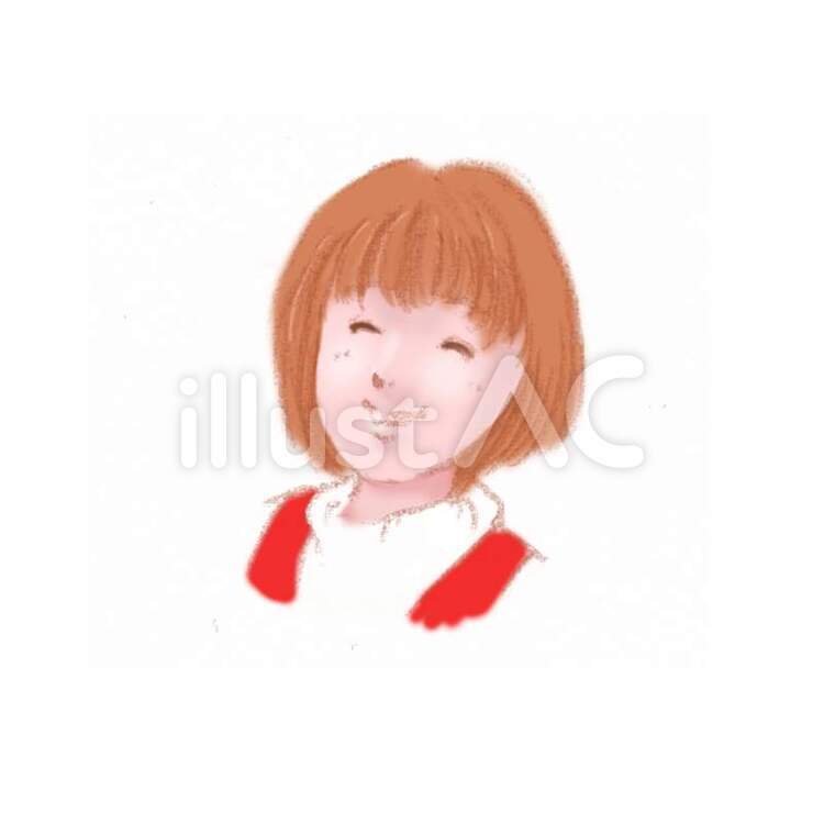 笑顔 女性,女の子のイラスト素材