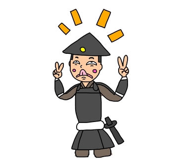 挑発する戦国時代の足軽 足軽,侍,武士,鎧武者,戦士,兵士,日本,和風,歴史,日本史のイラスト素材