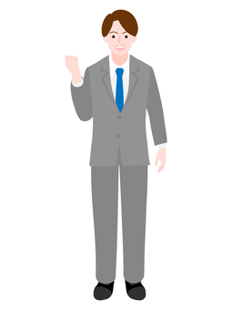 Businessman doing a fist pump, , JPG, PNG and AI