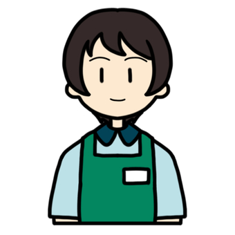 Illustration, a smile, clerk, supermarket, 