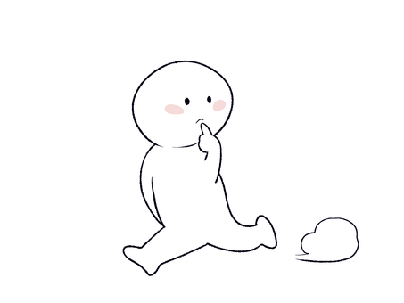 歩く・人 よそ見,大股,人,歩く,振り返る,簡単,棒人間,かわいい,白,人物のイラスト素材
