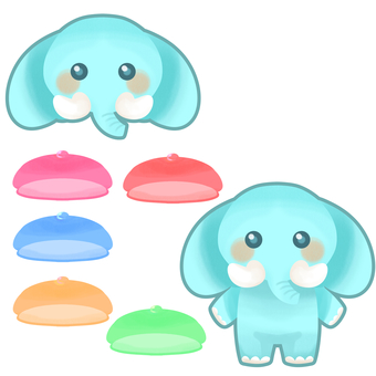 ゾウ組 ゾウ,幼稚園,保育園,着せ替え,動物キャラクターのイラスト素材