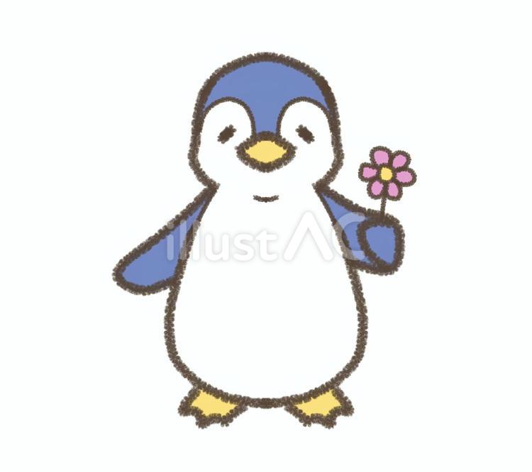 花を持ったペンギン1 ペンギン,動物,ペットのイラスト素材