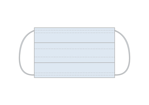 シンプルなマスク（水色） マスク,使い捨てマスク,不織布マスク,花粉症,インフルエンザ,新型コロナウイルス,紙マスク,医療用マスク,衛生用品,風邪のイラスト素材