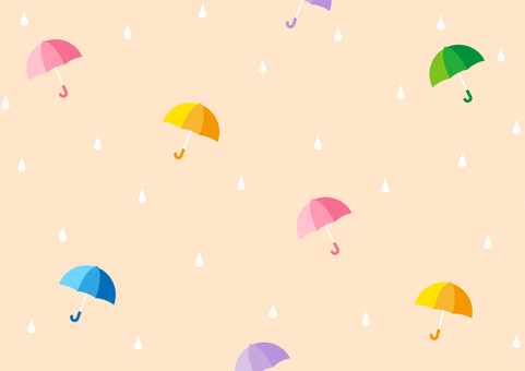 カラフルな傘と雨のポップな背景素材 カラフルな傘と雨のポップな背景素材 雨,傘,雫のイラスト素材