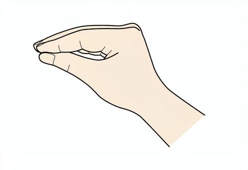 手　177　色付き 手,指,リアル,片手,モノクロ,腕,つまむ,はさむ,持つ,押さえるのイラスト素材