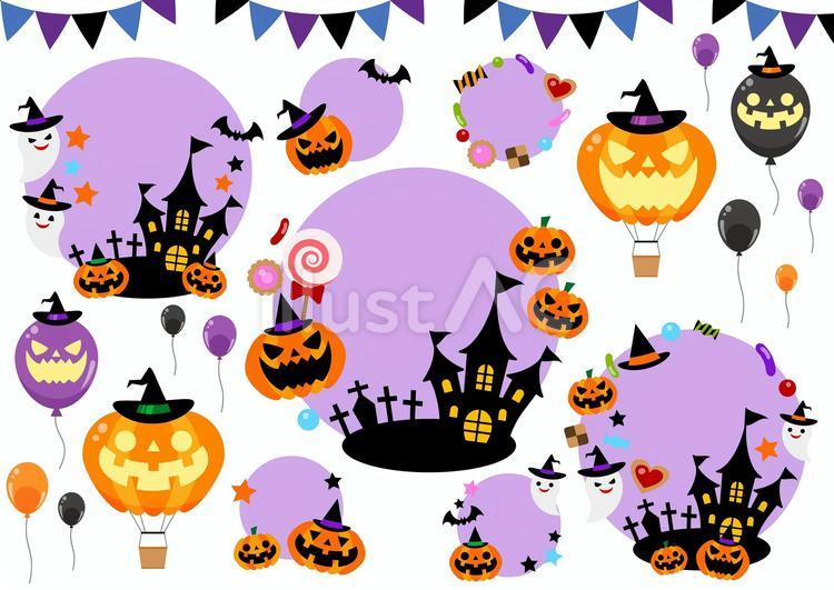 Halloween2512 かぼちゃ,ジャックオーランタン,気球のイラスト素材