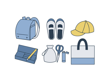 Illustration, ready for admission, school bag, props bags, 