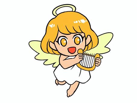 ハープを持つ天使の女の子 ハープを持つ天使の女の子 天使,女の子,笑顔のイラスト素材