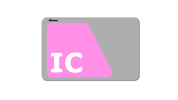 ICカード　ピンク icカード,磁気カード,キャッシュレス決済,改札,磁気,定期券,定期,購入,jr,私鉄のイラスト素材