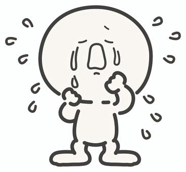 人物・棒人間 泣く、涙、つらい、後悔する 棒人間,人物,泣く,号泣,涙,大泣き,号泣する,つらい,辛い,後悔のイラスト素材