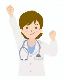 意気込んでいる女医_上半身1 意気込んでいる女医_上半身1 女医,医者,女性,女,聴診器,ファイト,意気込み,やる気,若い,長袖のイラスト素材