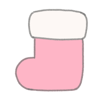 ふわふわサンタ靴ピンク サンタ,靴,ブーツ,クリスマス,イベント,アイコン,シンプル,ゆるい,手描き,手書きのイラスト素材