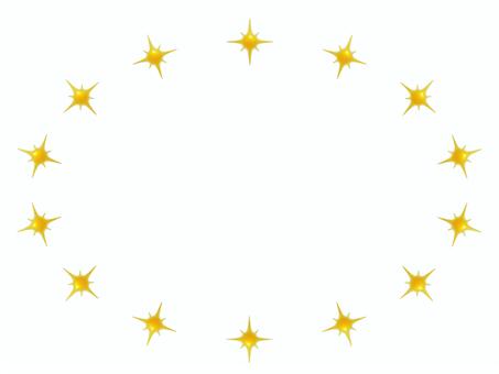 黄色いダイヤの楕円3Dフレーム ダイヤ,キラキラ,フレーム,3d,丸,楕円,飾り枠,立体,マーク,可愛いのイラスト素材