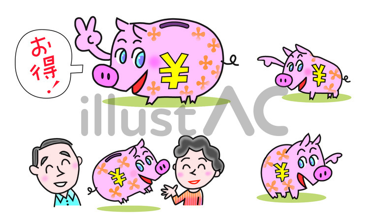 豚の貯金箱 貯金箱,豚,お金のイラスト素材