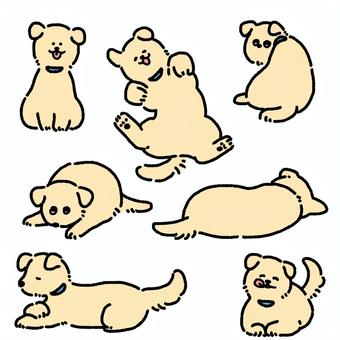 犬いろいろ 犬,わんこ,わんちゃん,ペット,飼い主,動物,かわいい,もふもふ,手書き風,ゆるいのイラスト素材
