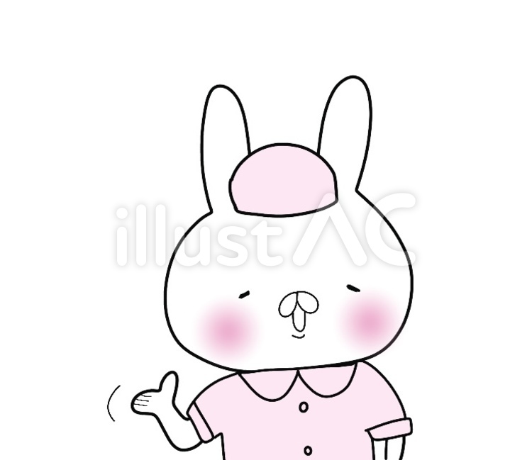 へたゆるうさぎ　看護師　案内 うさぎ,看護師,ご案内のイラスト素材