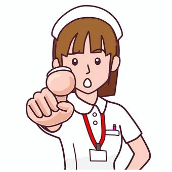 指をさして注意する女性看護師 女性,看護師,病院,ナース,指をさす,注意する,nurse,ポーズ,イラストのイラスト素材