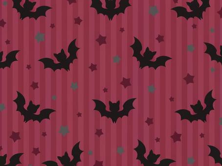 コウモリ（赤）背景 コウモリ,シルエット,動物,星,ストライプ,ハロウィン,背景,壁紙,いっぱい,たくさんのイラスト素材